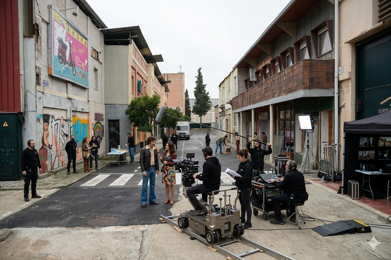 Dressable backlot during a shoot